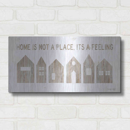 Luxe Metal Art 'Home is Not a Place' by Cindy Jacobs, Metal Wall Art,24x12