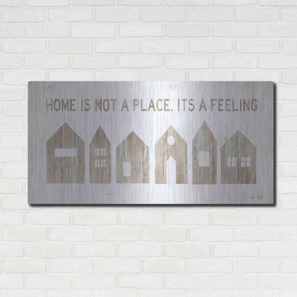 Luxe Metal Art 'Home is Not a Place' by Cindy Jacobs, Metal Wall Art,48x24