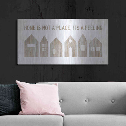 Luxe Metal Art 'Home is Not a Place' by Cindy Jacobs, Metal Wall Art,48x24