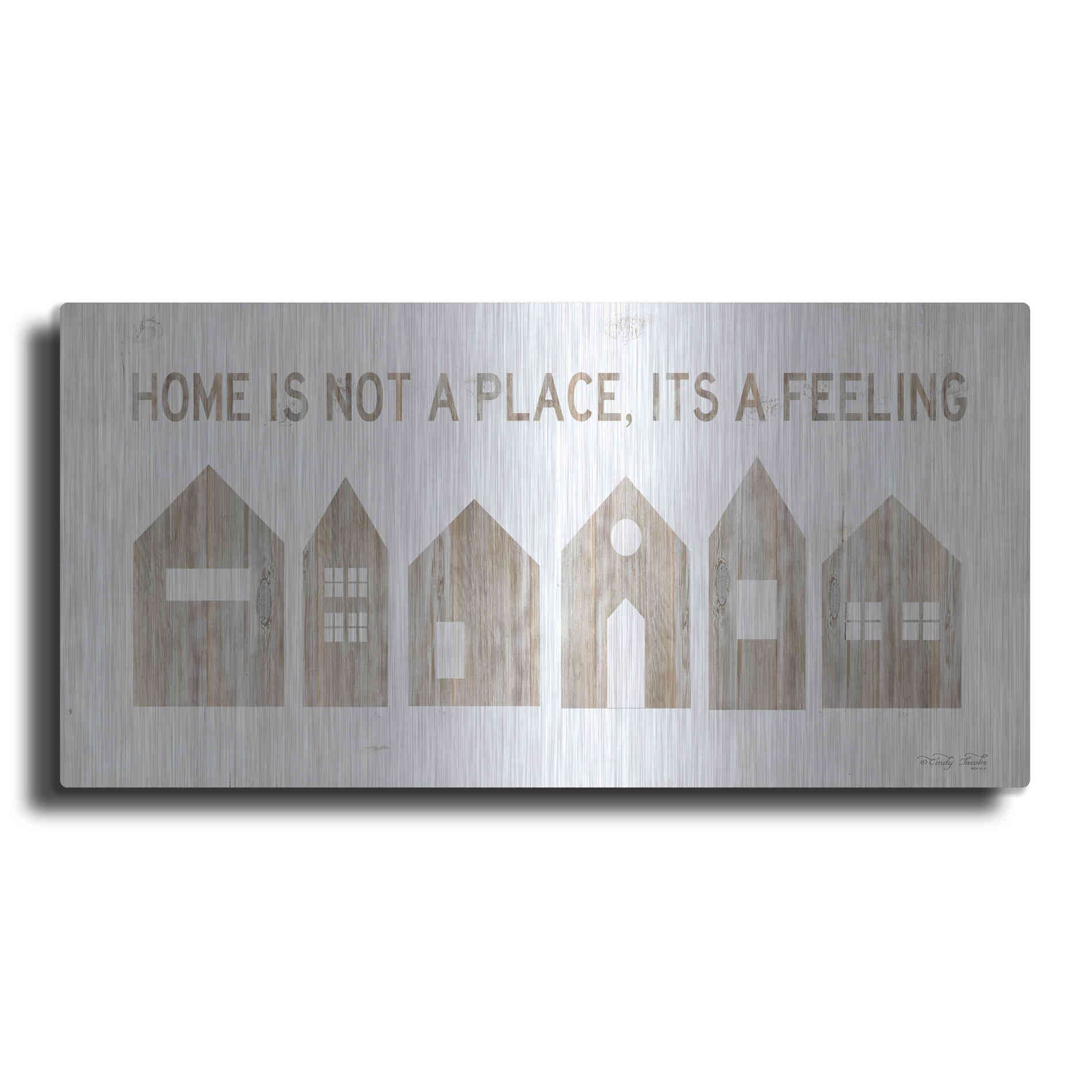 Luxe Metal Art 'Home is Not a Place' by Cindy Jacobs, Metal Wall Art