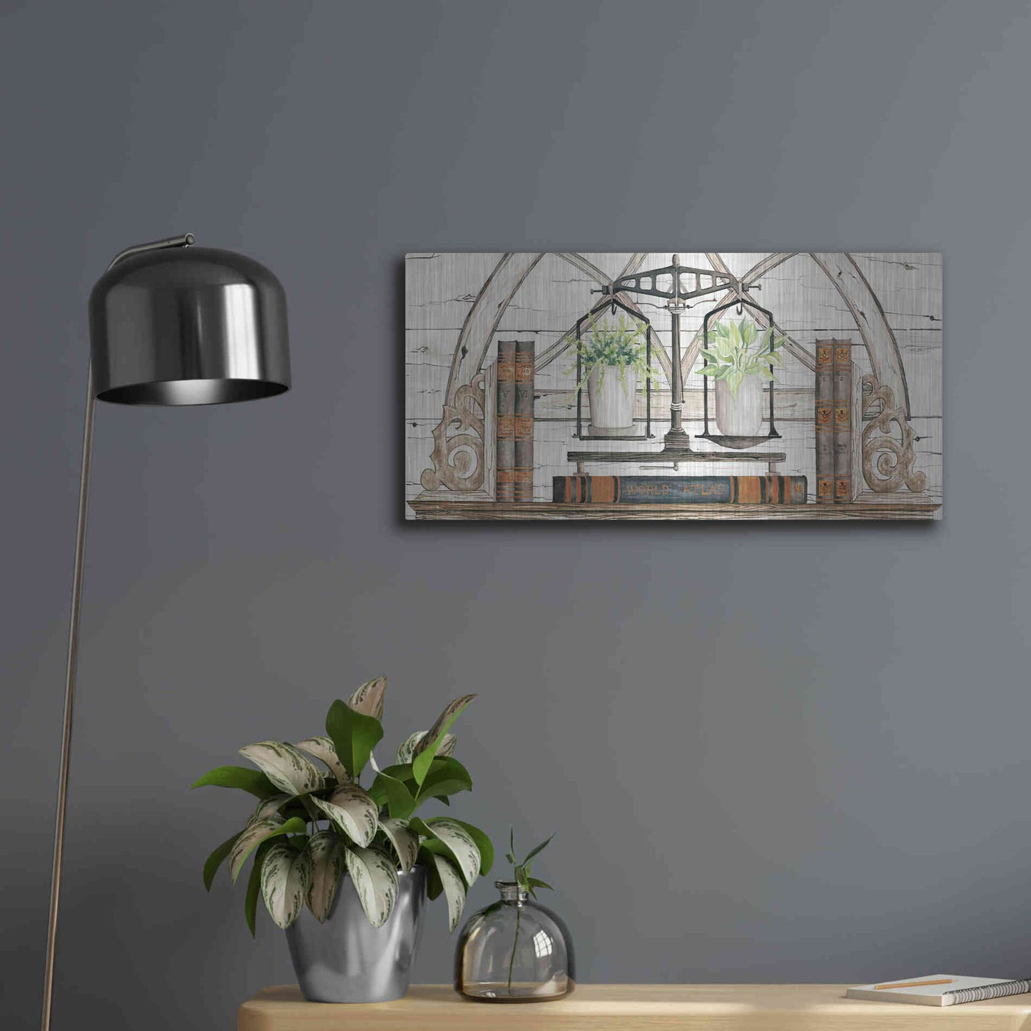 Luxe Metal Art 'Balance of Beauty' by Cindy Jacobs, Metal Wall Art,24x12