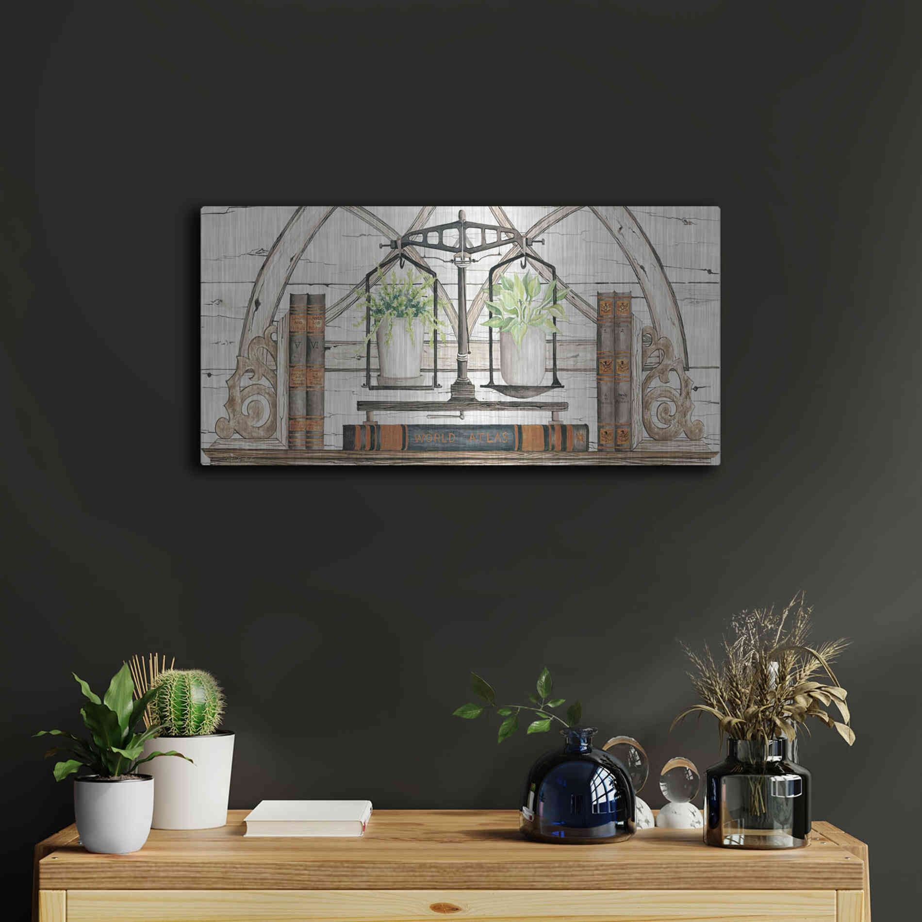 Luxe Metal Art 'Balance of Beauty' by Cindy Jacobs, Metal Wall Art,24x12