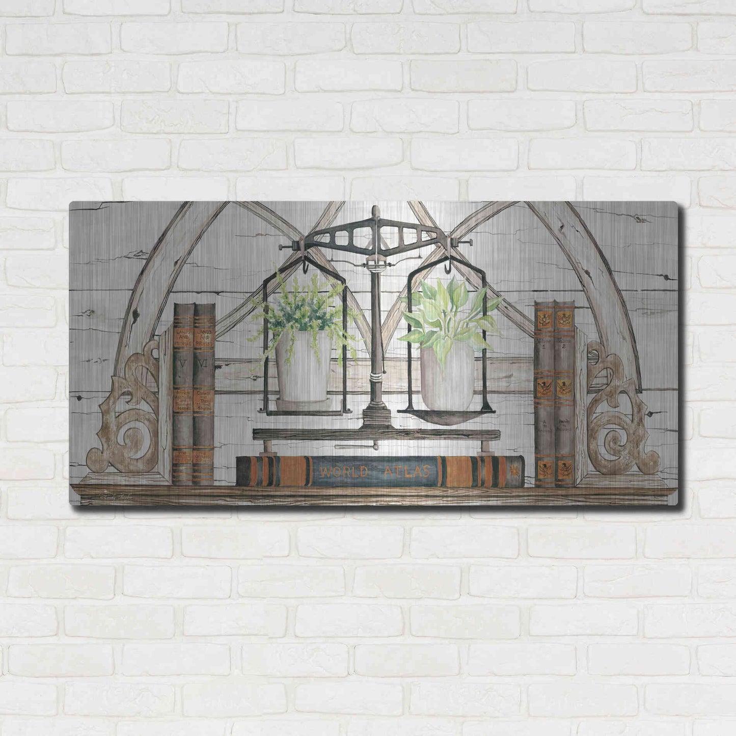 Luxe Metal Art 'Balance of Beauty' by Cindy Jacobs, Metal Wall Art,48x24