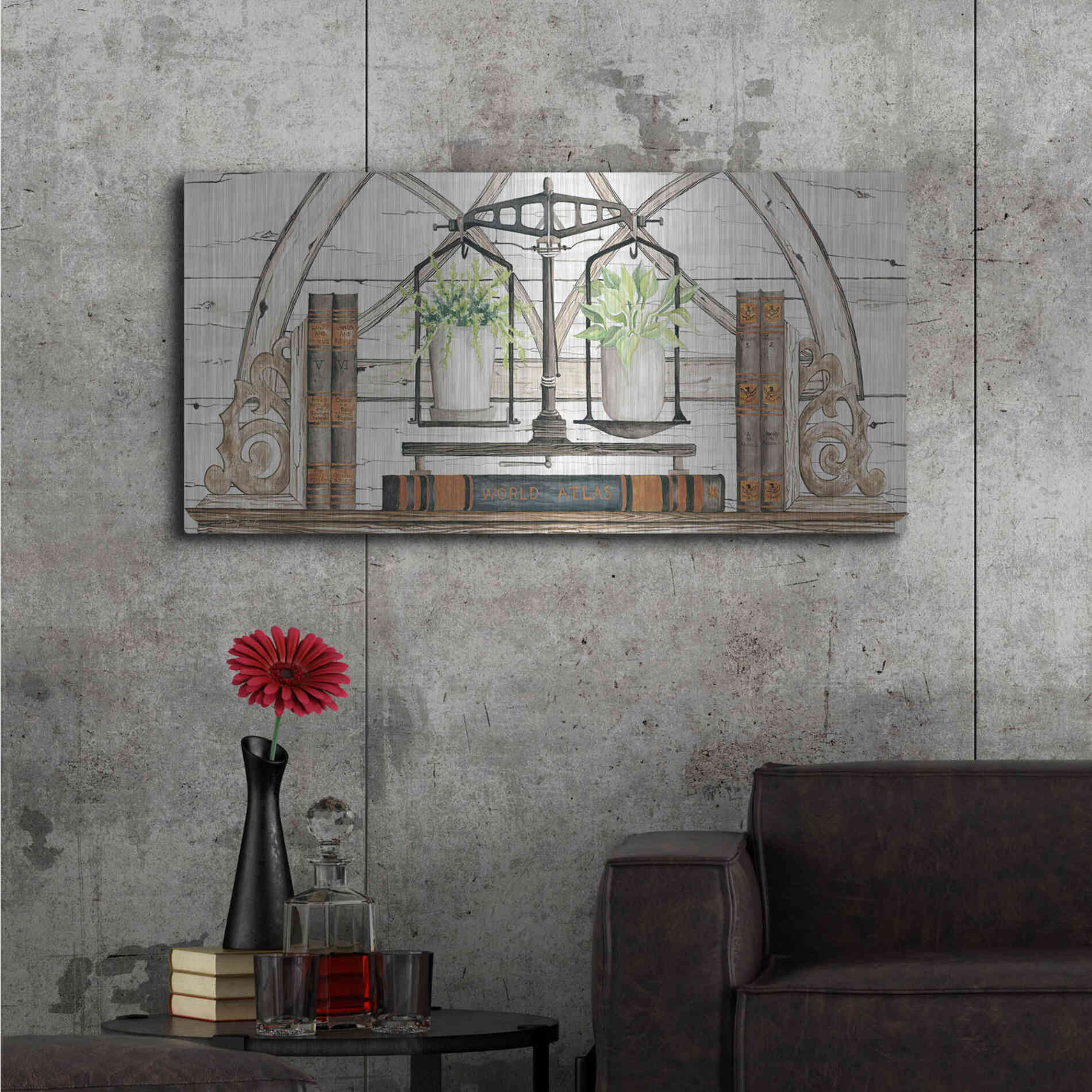 Luxe Metal Art 'Balance of Beauty' by Cindy Jacobs, Metal Wall Art,48x24