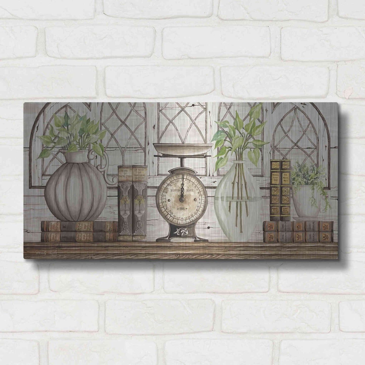 Luxe Metal Art 'All Things Beautiful' by Cindy Jacobs, Metal Wall Art,24x12