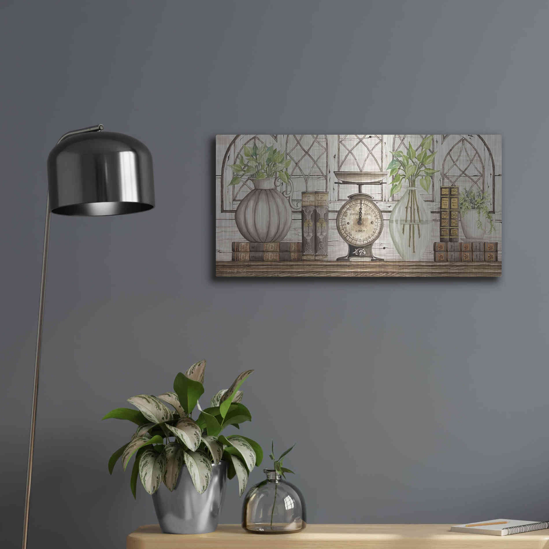 Luxe Metal Art 'All Things Beautiful' by Cindy Jacobs, Metal Wall Art,24x12