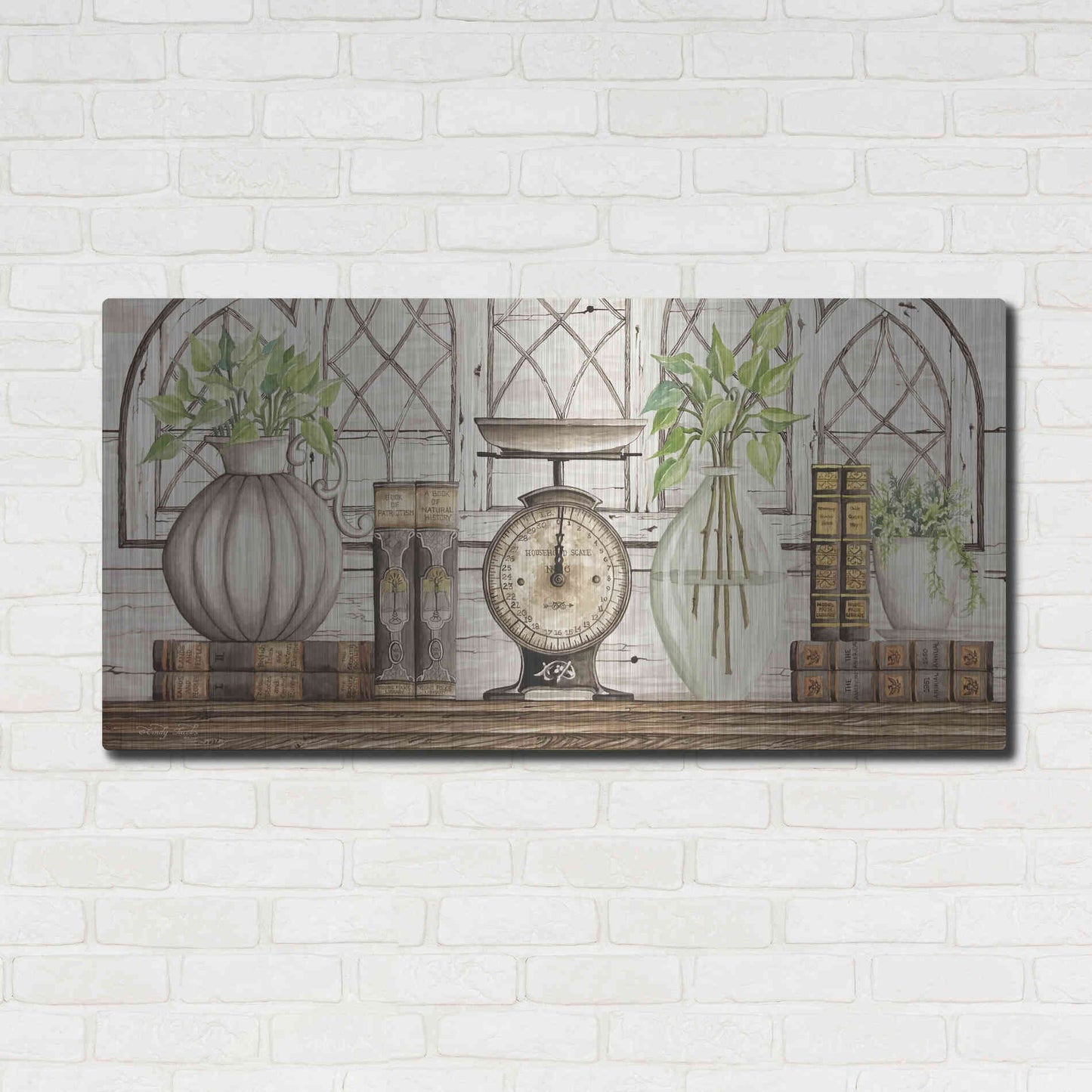 Luxe Metal Art 'All Things Beautiful' by Cindy Jacobs, Metal Wall Art,48x24