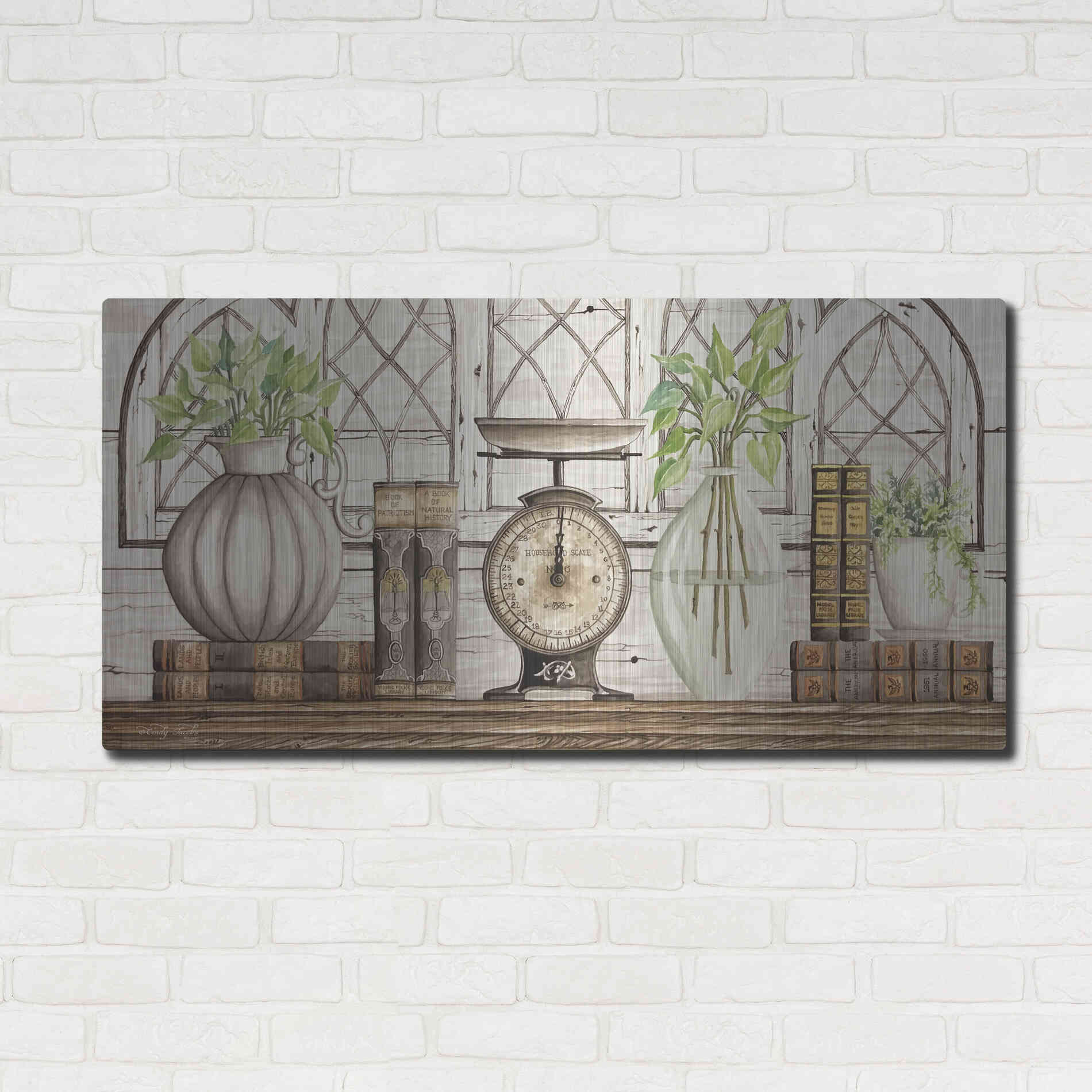 Luxe Metal Art 'All Things Beautiful' by Cindy Jacobs, Metal Wall Art,48x24