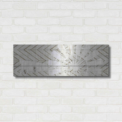 Luxe Metal Art 'Windmill on Wood Slats' by Cindy Jacobs, Metal Wall Art,36x12