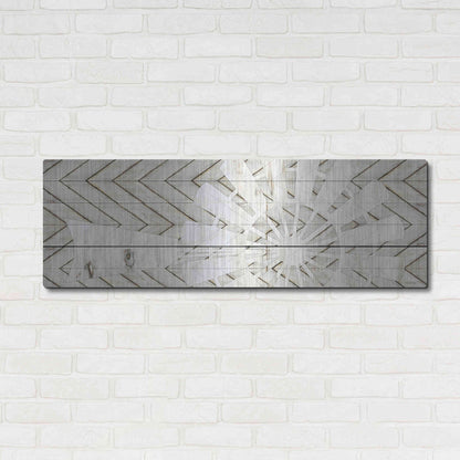 Luxe Metal Art 'Windmill on Wood Slats' by Cindy Jacobs, Metal Wall Art,48x16
