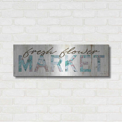 Luxe Metal Art 'Fresh Flower Market' by Cindy Jacobs, Metal Wall Art,36x12