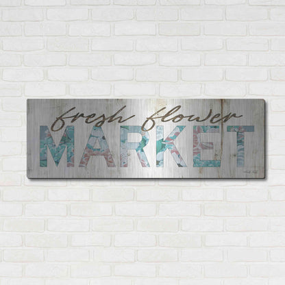 Luxe Metal Art 'Fresh Flower Market' by Cindy Jacobs, Metal Wall Art,48x16