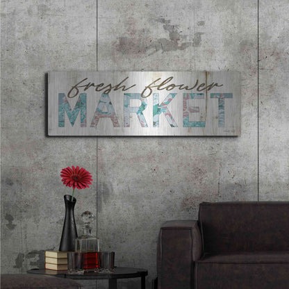 Luxe Metal Art 'Fresh Flower Market' by Cindy Jacobs, Metal Wall Art,48x16