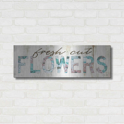 Luxe Metal Art 'Fresh Cut Flowers' by Cindy Jacobs, Metal Wall Art,36x12