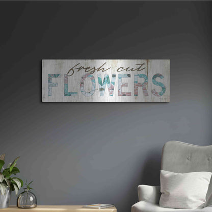 Luxe Metal Art 'Fresh Cut Flowers' by Cindy Jacobs, Metal Wall Art,36x12