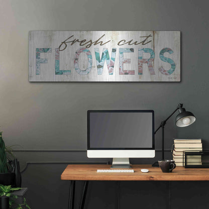 Luxe Metal Art 'Fresh Cut Flowers' by Cindy Jacobs, Metal Wall Art,48x16