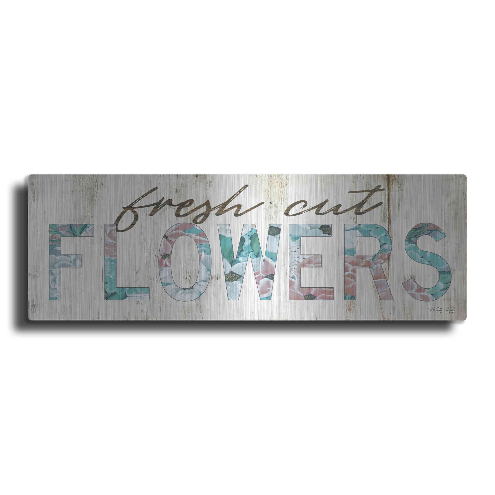 Luxe Metal Art 'Fresh Cut Flowers' by Cindy Jacobs, Metal Wall Art