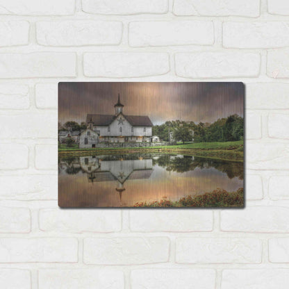 Luxe Metal Art 'Star Barn' by Lori Deiter, Metal Wall Art,16x12