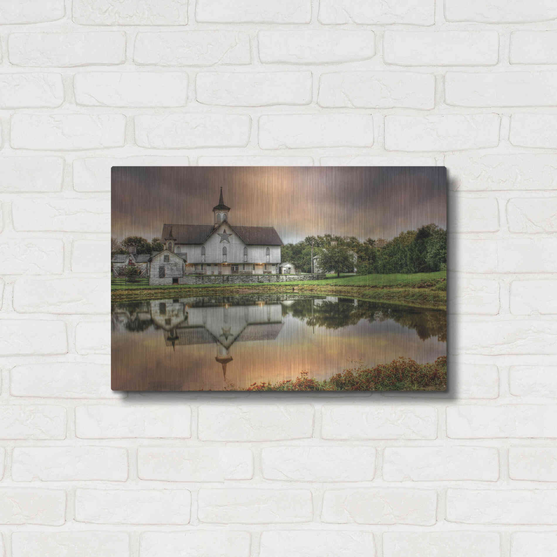 Luxe Metal Art 'Star Barn' by Lori Deiter, Metal Wall Art,24x16