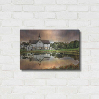Luxe Metal Art 'Star Barn' by Lori Deiter, Metal Wall Art,24x16