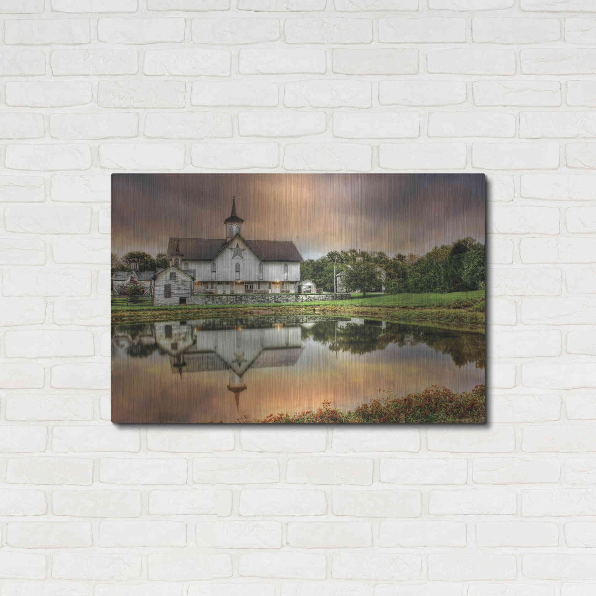 Luxe Metal Art 'Star Barn' by Lori Deiter, Metal Wall Art,36x24