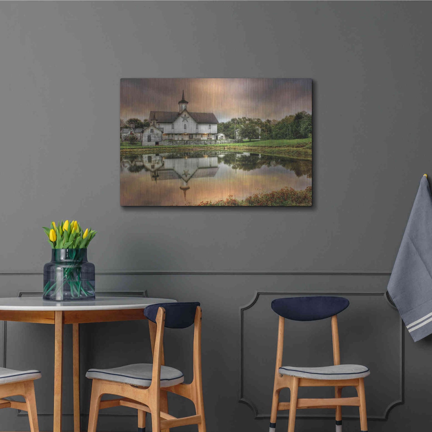 Luxe Metal Art 'Star Barn' by Lori Deiter, Metal Wall Art,36x24