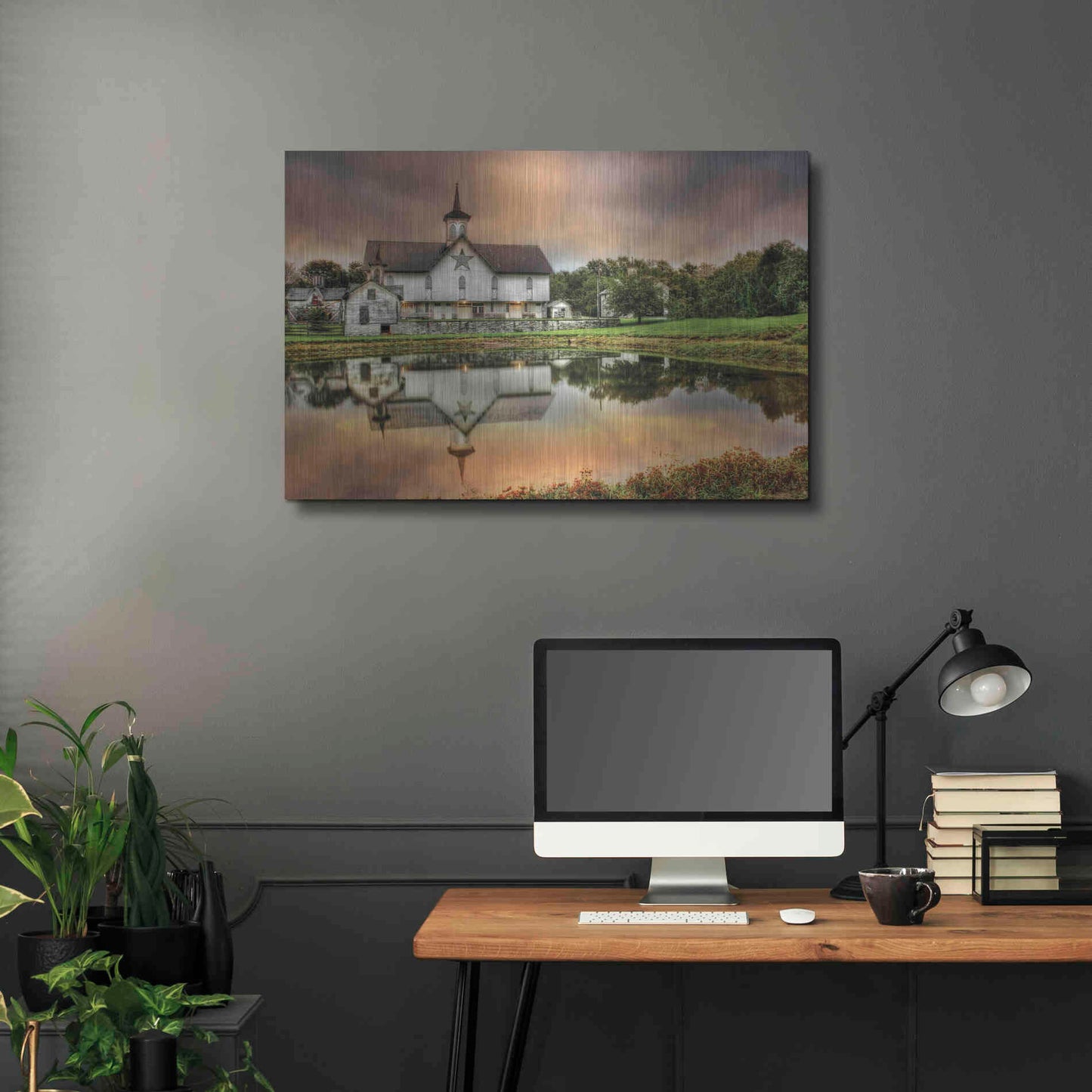 Luxe Metal Art 'Star Barn' by Lori Deiter, Metal Wall Art,36x24