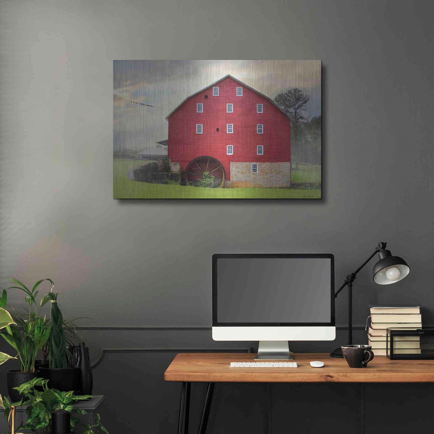 Luxe Metal Art 'Willow Grove Mill' by Lori Deiter, Metal Wall Art,36x24