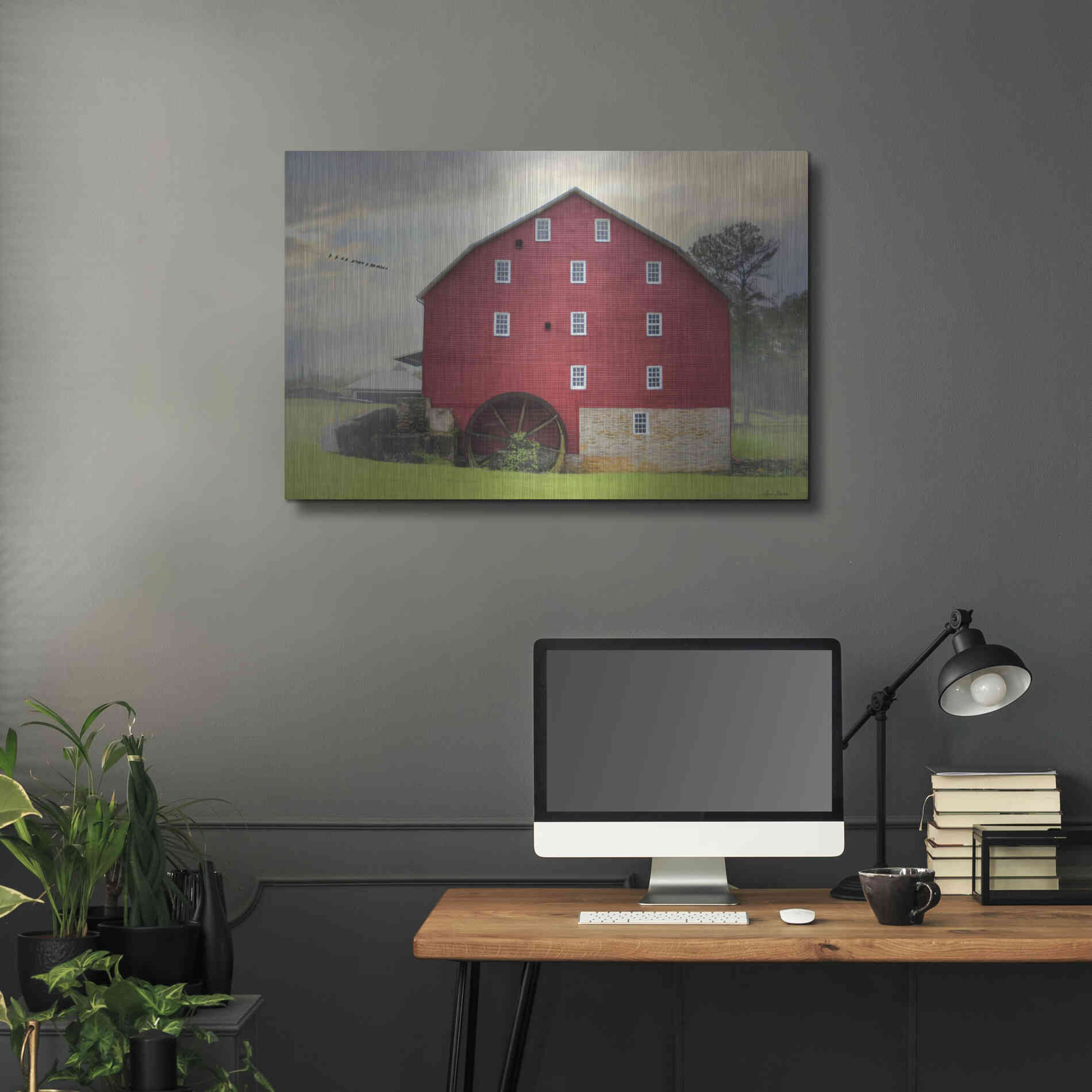 Luxe Metal Art 'Willow Grove Mill' by Lori Deiter, Metal Wall Art,36x24