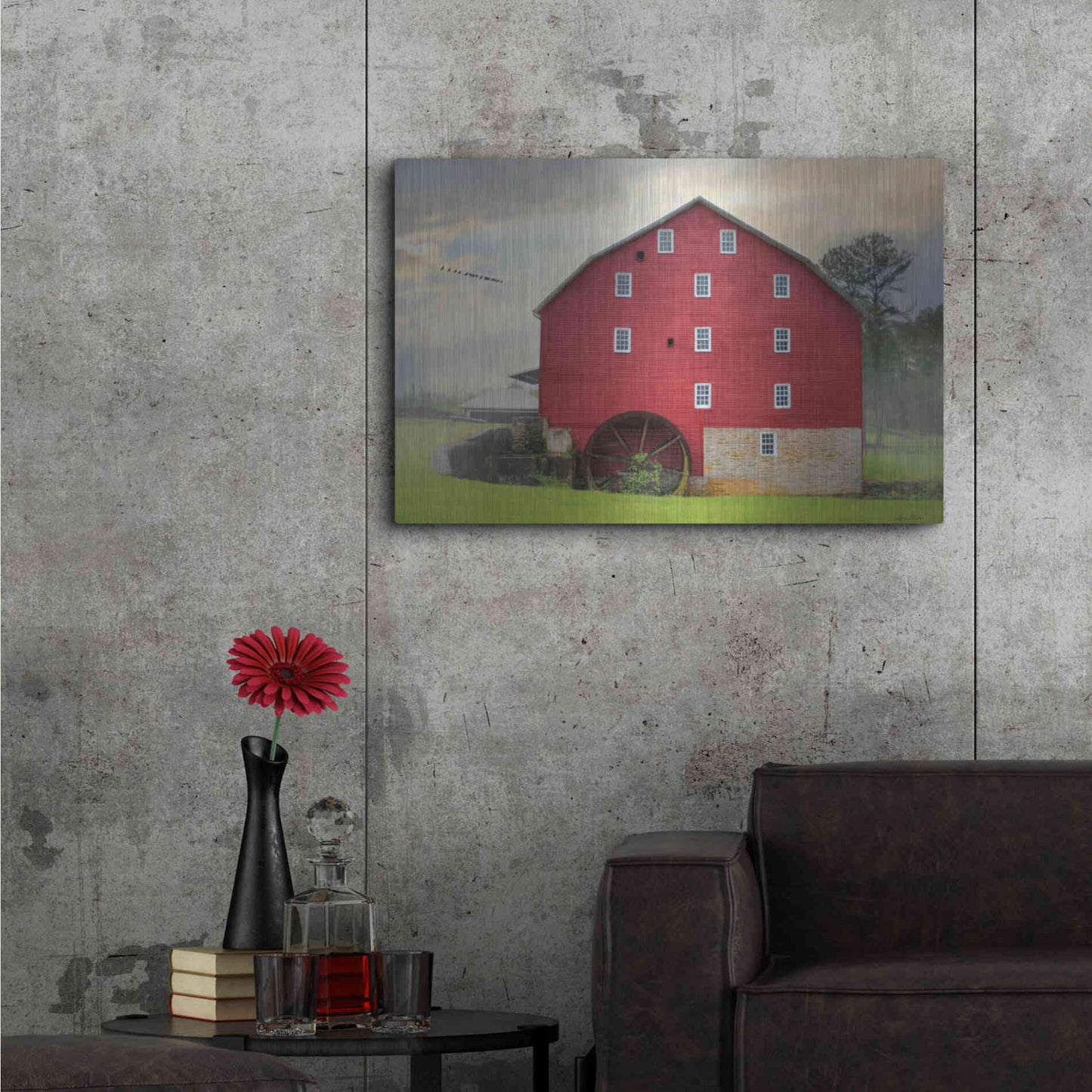 Luxe Metal Art 'Willow Grove Mill' by Lori Deiter, Metal Wall Art,36x24