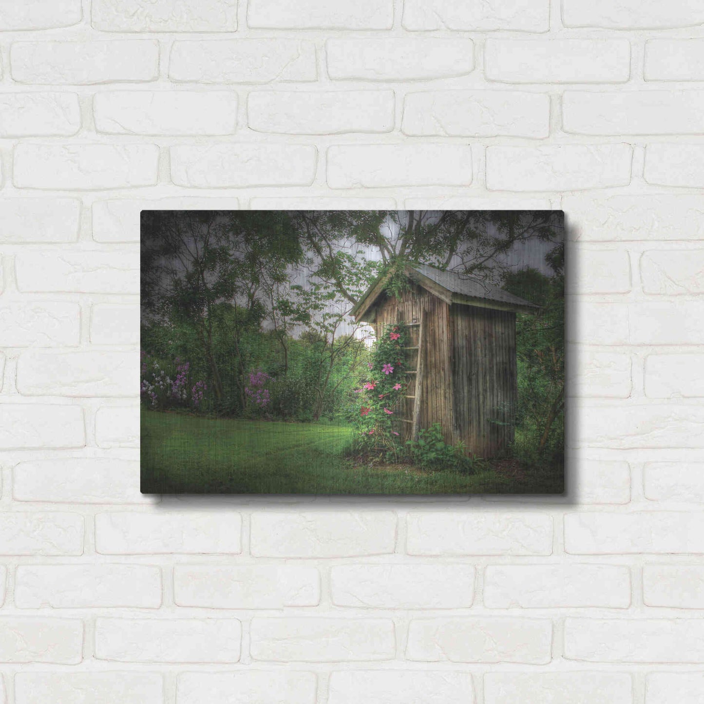 Luxe Metal Art 'Fragrant Outhouse' by Lori Deiter, Metal Wall Art,24x16