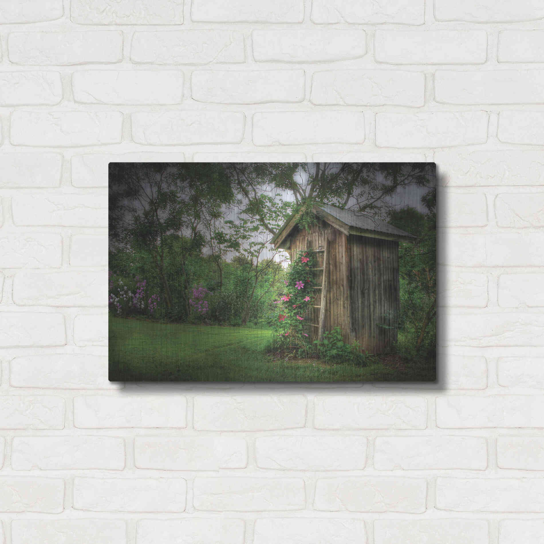 Luxe Metal Art 'Fragrant Outhouse' by Lori Deiter, Metal Wall Art,24x16