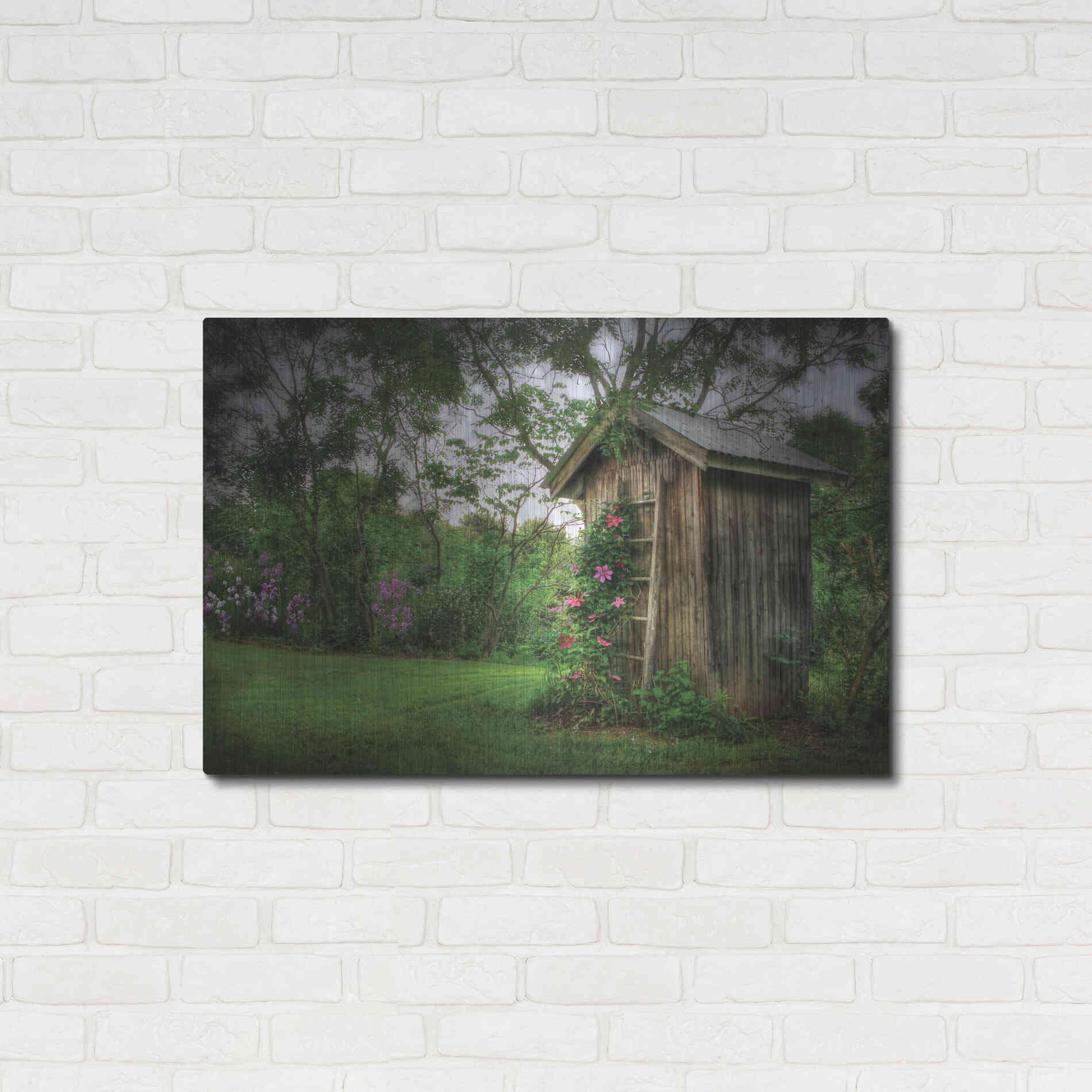 Luxe Metal Art 'Fragrant Outhouse' by Lori Deiter, Metal Wall Art,36x24