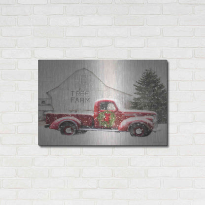 Luxe Metal Art 'Tree Farm With Truck' by Lori Deiter, Metal Wall Art,36x24