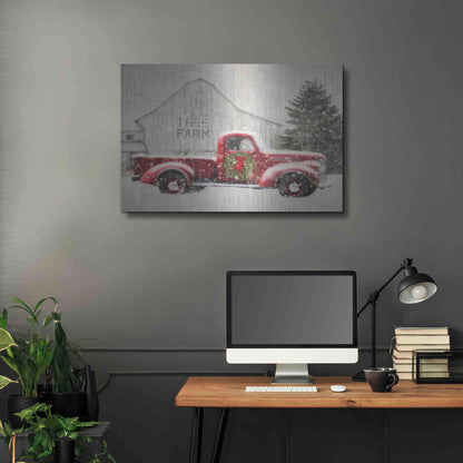 Luxe Metal Art 'Tree Farm With Truck' by Lori Deiter, Metal Wall Art,36x24