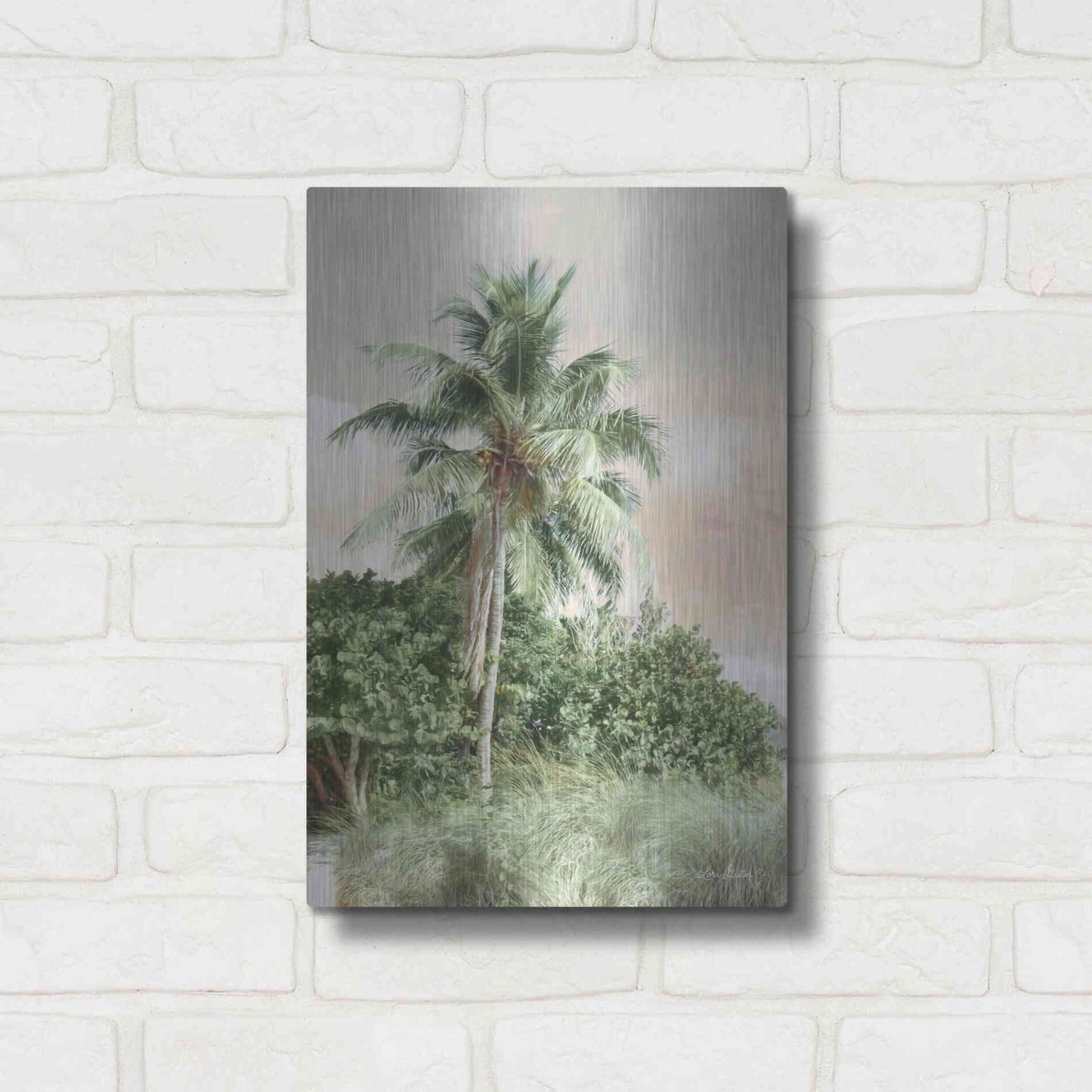 Luxe Metal Art 'Sanibel Island Palm' by Lori Deiter, Metal Wall Art,12x16