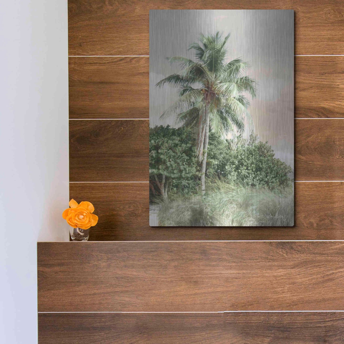 Luxe Metal Art 'Sanibel Island Palm' by Lori Deiter, Metal Wall Art,12x16