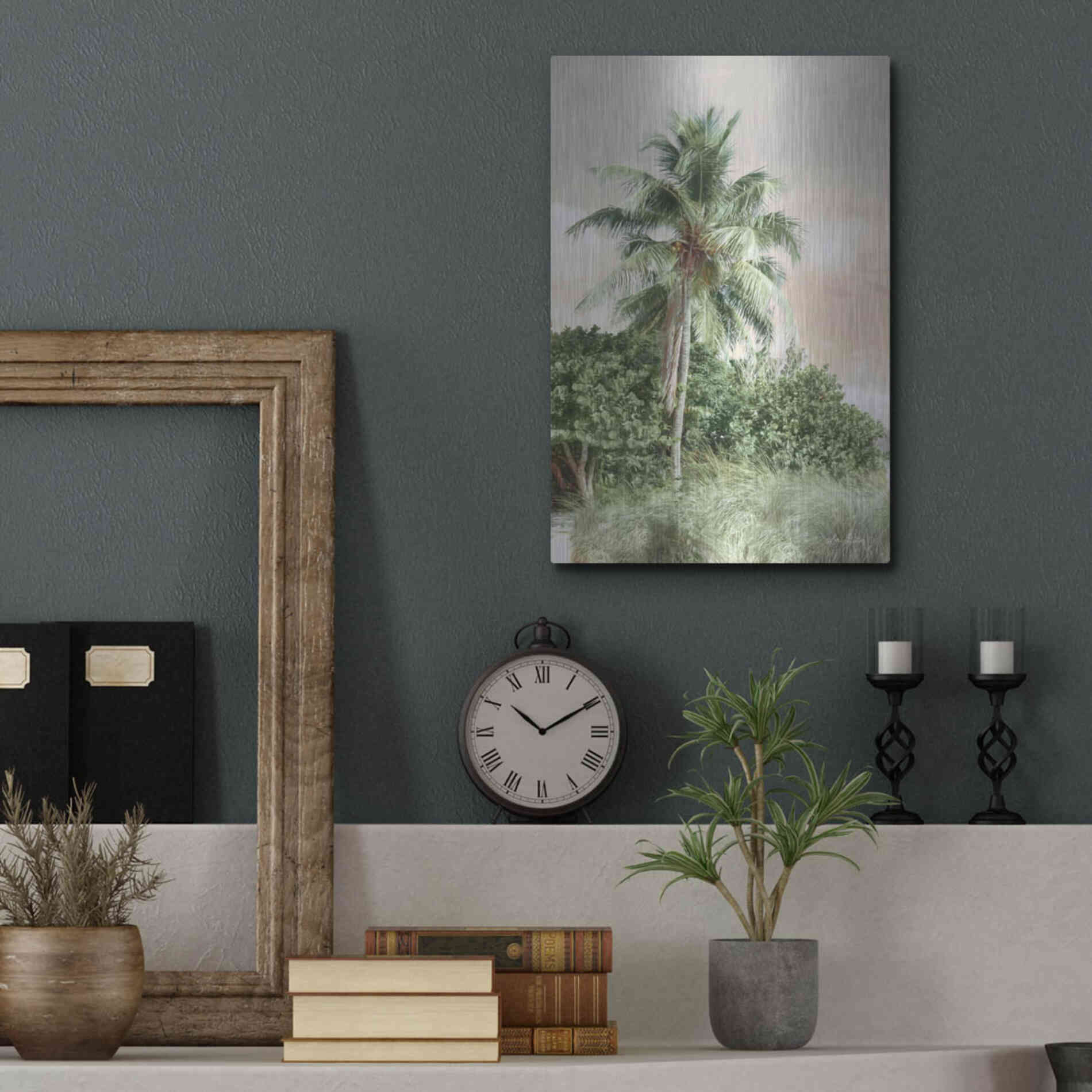Luxe Metal Art 'Sanibel Island Palm' by Lori Deiter, Metal Wall Art,12x16