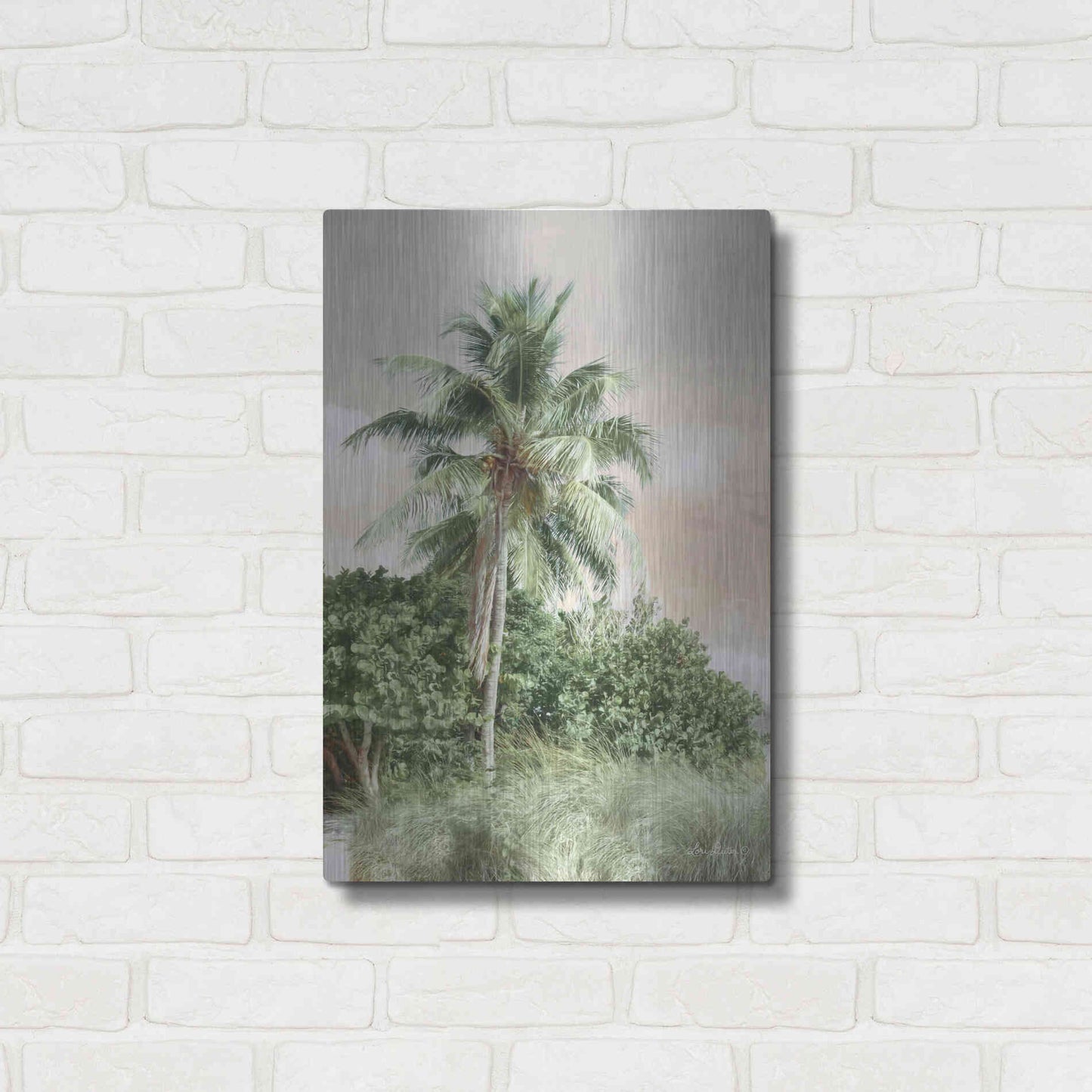 Luxe Metal Art 'Sanibel Island Palm' by Lori Deiter, Metal Wall Art,16x24