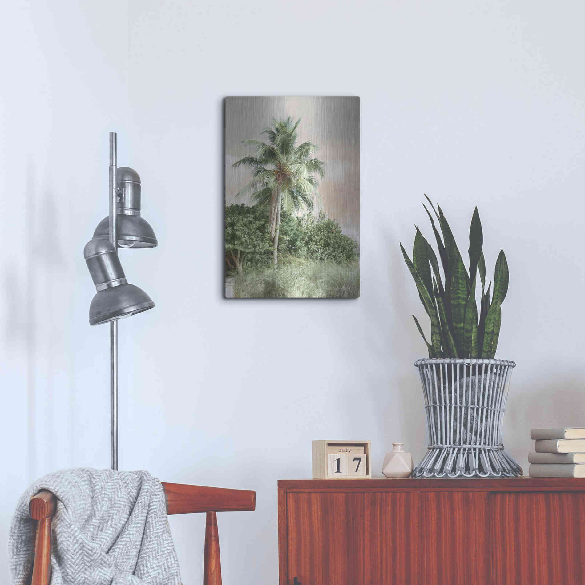 Luxe Metal Art 'Sanibel Island Palm' by Lori Deiter, Metal Wall Art,16x24