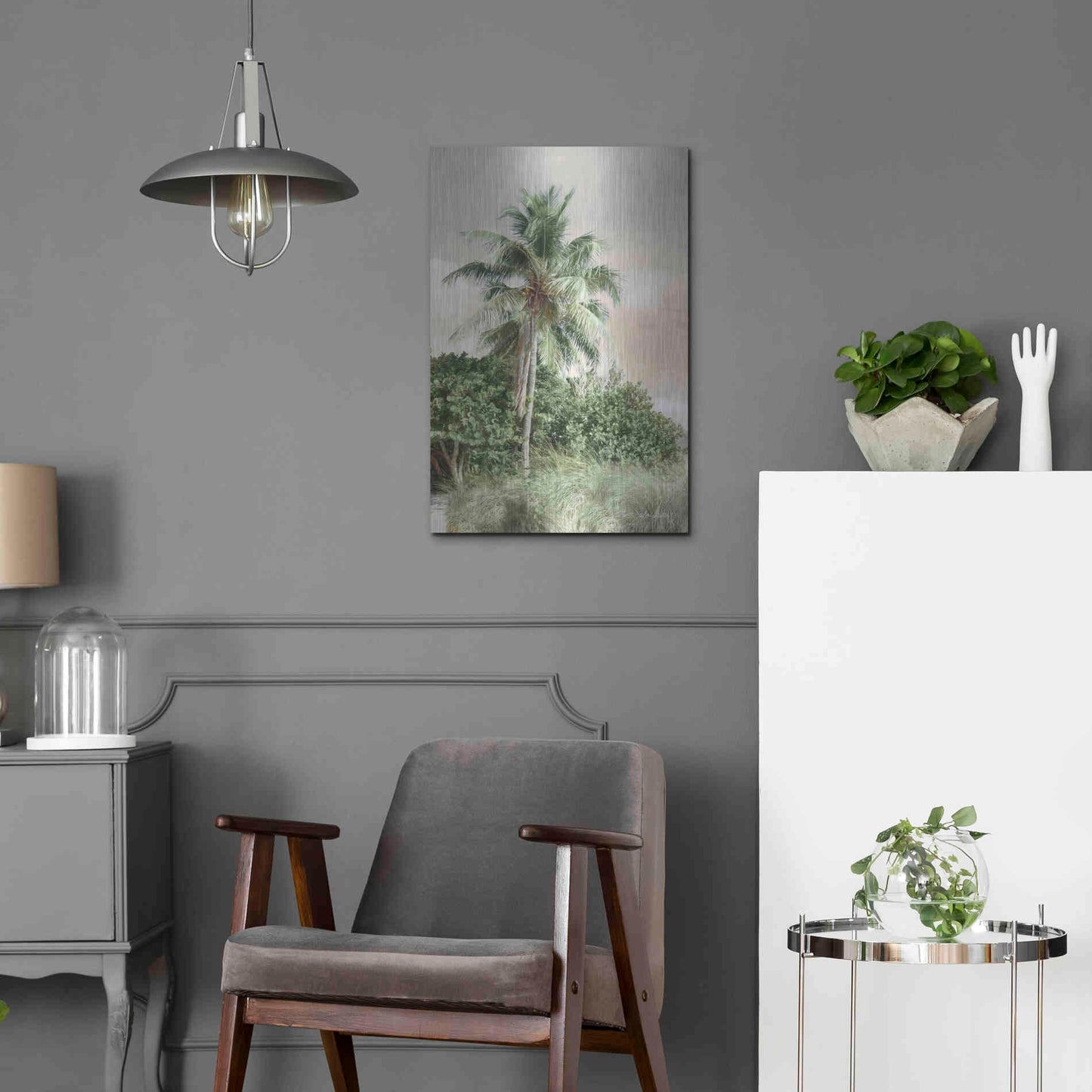 Luxe Metal Art 'Sanibel Island Palm' by Lori Deiter, Metal Wall Art,16x24