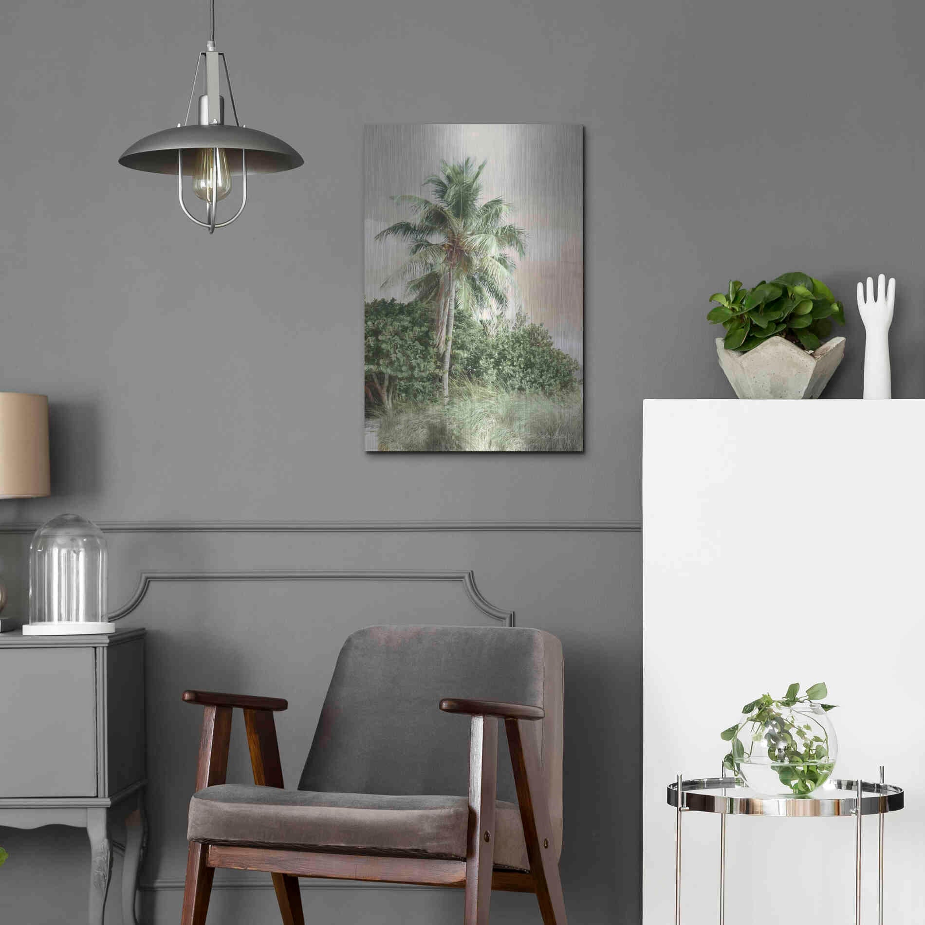 Luxe Metal Art 'Sanibel Island Palm' by Lori Deiter, Metal Wall Art,16x24