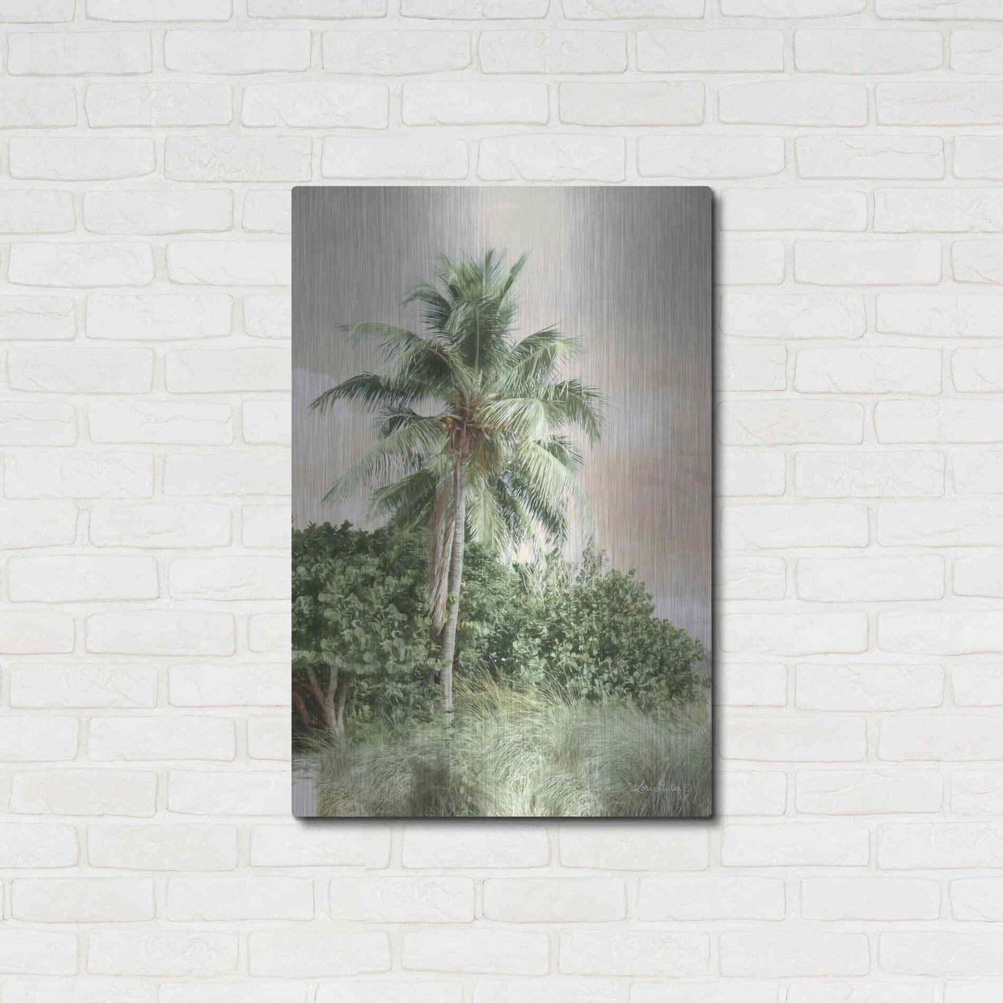 Luxe Metal Art 'Sanibel Island Palm' by Lori Deiter, Metal Wall Art,24x36