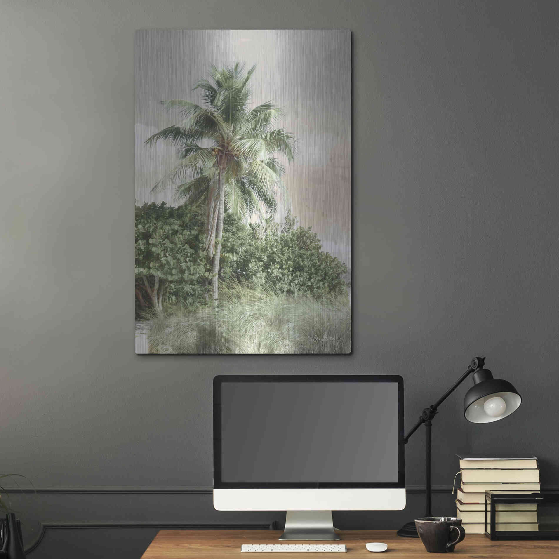 Luxe Metal Art 'Sanibel Island Palm' by Lori Deiter, Metal Wall Art,24x36
