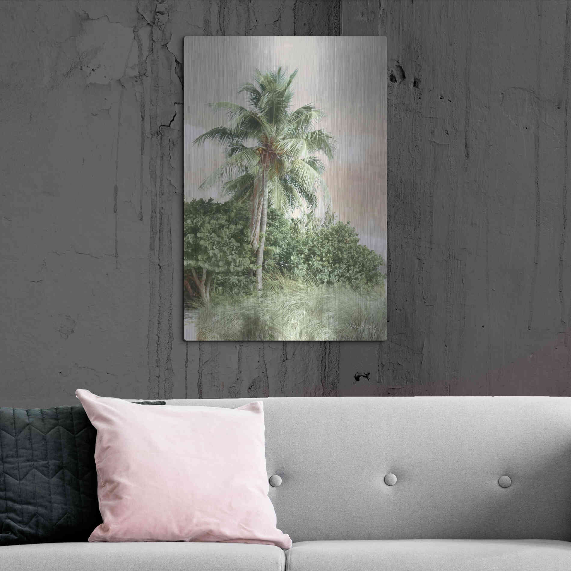 Luxe Metal Art 'Sanibel Island Palm' by Lori Deiter, Metal Wall Art,24x36