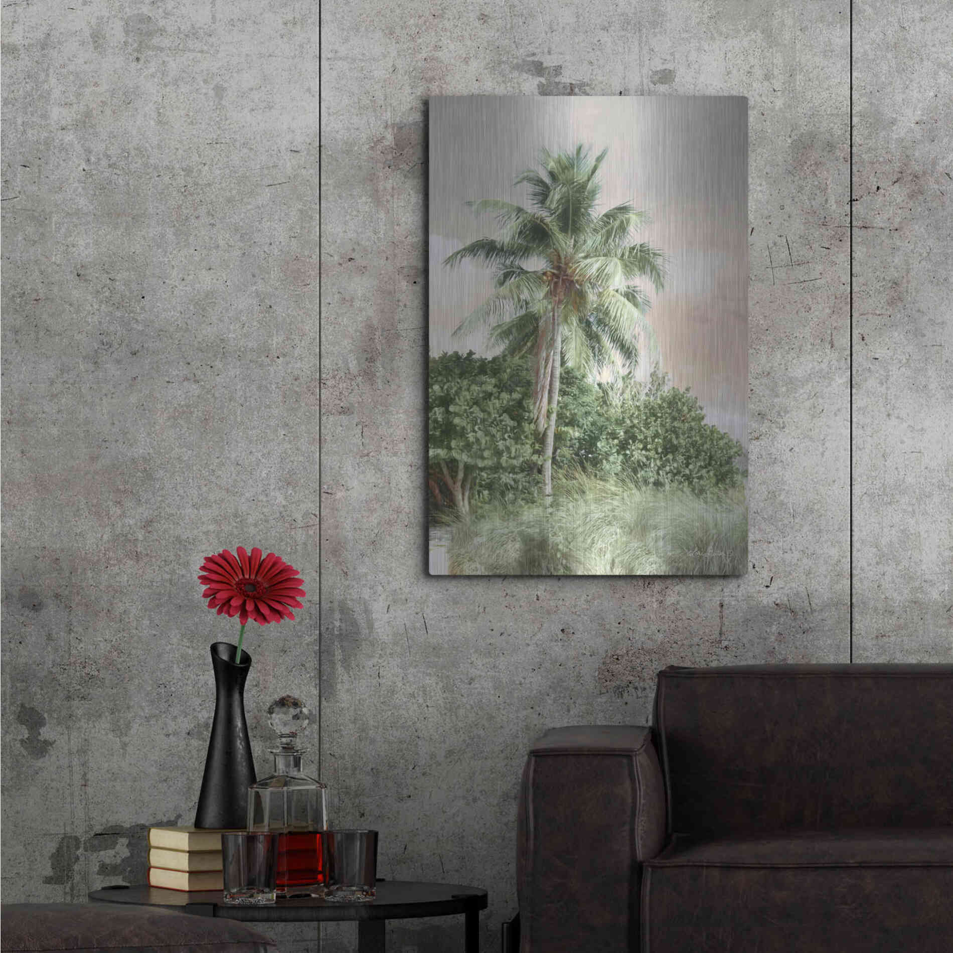 Luxe Metal Art 'Sanibel Island Palm' by Lori Deiter, Metal Wall Art,24x36
