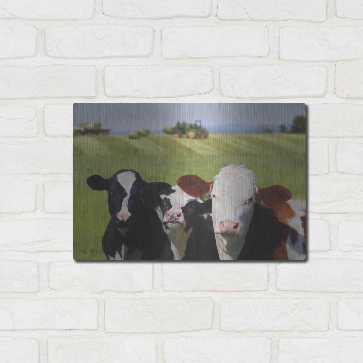 Luxe Metal Art 'Making Hay' by Lori Deiter, Metal Wall Art,16x12