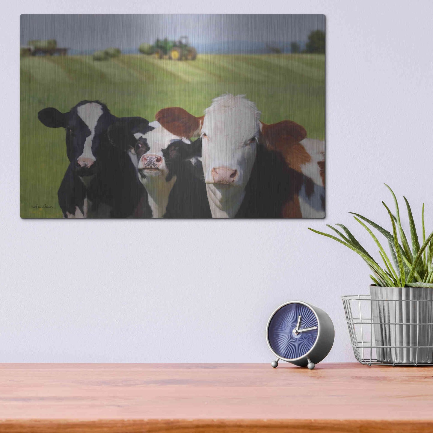 Luxe Metal Art 'Making Hay' by Lori Deiter, Metal Wall Art,16x12