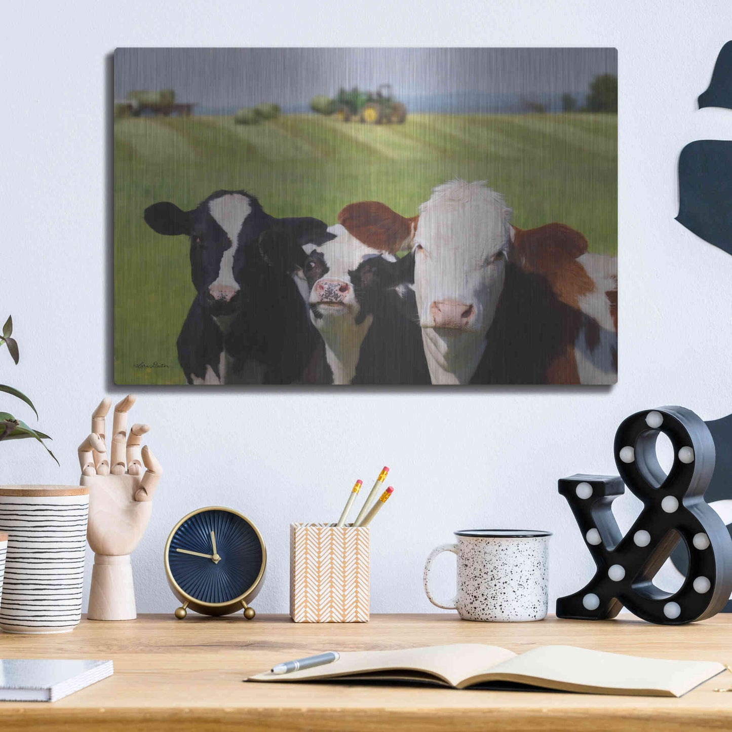 Luxe Metal Art 'Making Hay' by Lori Deiter, Metal Wall Art,16x12