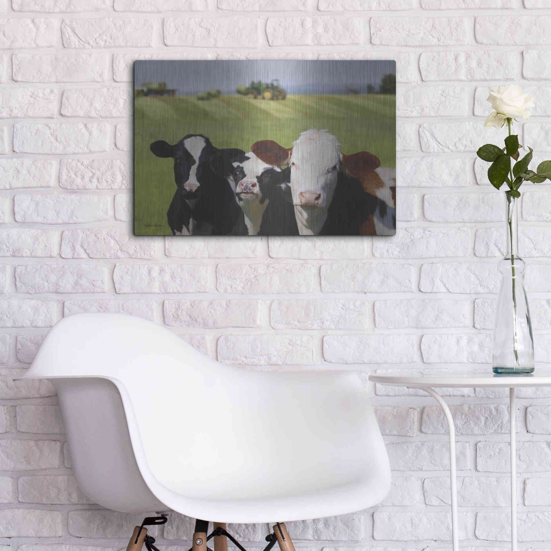 Luxe Metal Art 'Making Hay' by Lori Deiter, Metal Wall Art,24x16